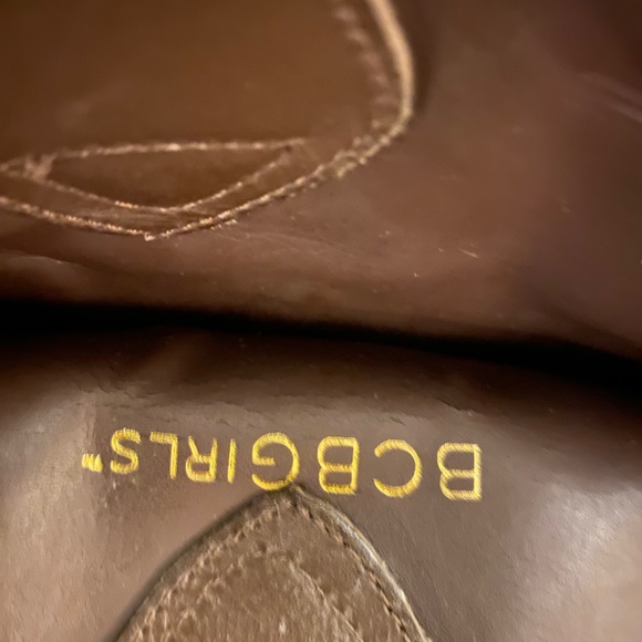 BCBG Embellished Metallic Brown Leather Tall Cowgirl Boots Zipper - Picture 2 of 4